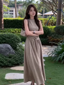 SENWA | Đầm Hè Elegance Không Tay Định Hình Eo