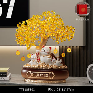Lucky Cat Figurine Wealth Attraction Home Decorations Living Room Shop Counter Decoration Resin Handmade Craft Moving Opening Gift