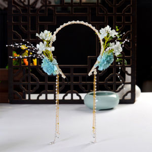 Chinese Traditional Style Hairband for Children Floral Hairpin Photography Tassel Accessory Ancient Costume Hair Decorations