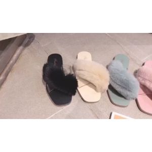 มาใหม่ QLshop รองเท้าแตะแฟชั่น 4 สี รองเท้าแตะสวมสีพื้นเรียบๆมีให้เลือกในแต่งขนฟู รองเท้าแตะผญดีเทลดีใหม่ไม่ซ้ำใคร