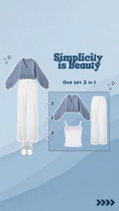 3in1 One Set Kekinian CARDIGAN Crop Wanita dengan Celana KULOT Crinkle Highwaist dan TANKTOP Premium - KA019