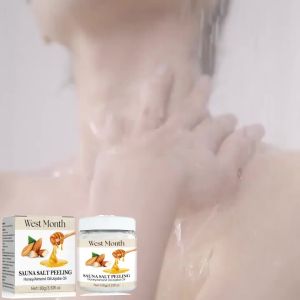 West&Month Honey Almond Body Bath Salts Exfoliating Cleanser for Keratosis Pilaris Moisturizing Skin Softening