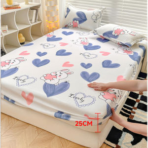 SUNLIGHT HOME Printed Bedsheet With Free PillowcasesMulti-pattern Bed Sheet Set(5cm-25cm)Breathable Mattress Cover