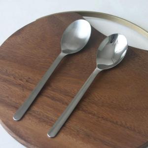 Simplified Western Dinner Spoon Matte Glossy Soup Spoon Watermelon Spoon Eating Spoon 18/10 Stainless Steel Home Use