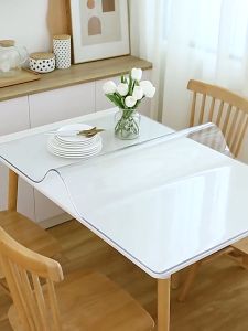 ✨4-12 Seater✨PVC Tablecloth Transparent Rectangular Heat Resistant Waterproof soft glass Table cover