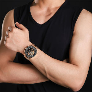 Đồng Hồ Thạch Anh Nam NAVIFORCE Dây Đeo Bằng Thép Không Gỉ Thể Thao Chống Nước Dạ Quang Chronograph Ngày Tự Động Đồng Hồ Đeo Tay Đồng Hồ Nam