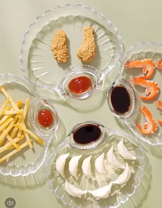 Shell Spitting Dish Transparent Dumpling Plate With Vinegar Discs Sushi Breakfast Dish