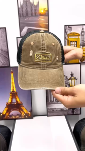 Mũ Lưỡi Trai KaKi Phối Lưới Thêu LoGo CLASSI Cao Cấp From Chuẩn Lòng Sâu.