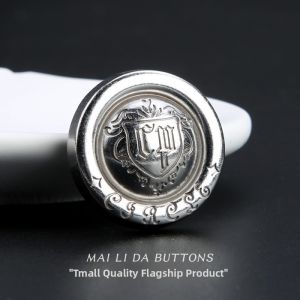 High-End Metal Button Retro Silver Tone for Mens Suit Coat round Versatile Outerwear Accessory Durable Alloy Material