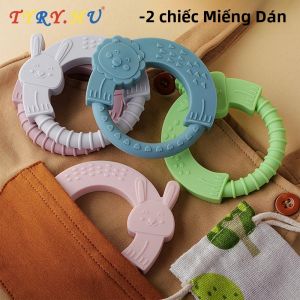 2PC Silicone Miếng Dán Cho Bé Hình Con Vật Nhai Vòng Thực Phẩm Hữu Cơ Cho Bé Tặng Trẻ Em Mọc Răng Đồ Chơi