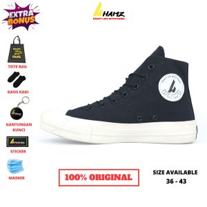 Hamz Lugano Tinggi Hitam  Sepatu Sneakers Pria dan Wanita
