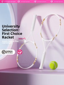 INRT | Beginner Womens Carbon Tennis Racket with Pre-Stringed and High Rebound
