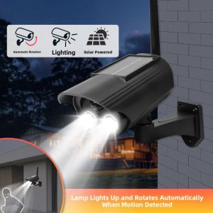 Solar Powered Simulation Camera Outdoor Fake Monitor Model Sensor Lighting Lamp Solar Light Home Security Surveillance Camera