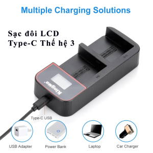 Pin Dung lượng cao và Dock sạc NP-F970 F990 F980 FM50 FM500 F960 F550 F570 F750 F770 F930 cho đèn chụp studio máy quay