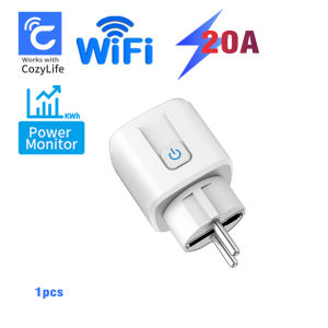20A/16A EU FR Plug WiFi Smart Socket with Energy Monitoring Timer & Countdown Works with CozyLife APP Alexa and Google Home