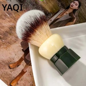 แปรงโกนหนวด YAQI สีเขียวออบซิเดียน ขนาด 24 มม. ขนสังเคราะห์สำหรับผู้ชาย - นุ่มและซึมซับได้ดี อุปกรณ์ดูแลเคราสำหรับการเดินทางระดับมืออาชีพ