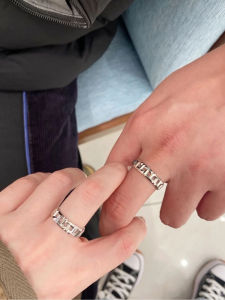 True Hollow out Silver Ring 18K Rose Gold Plated Fashionable Versatile High-End Feeling Stackable Unique Design Luxury Sensation