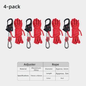 YIDIANCHUIYAN | Self-locking Adjustable Easy-tighten Rope Tensioner with Pulley 6mm