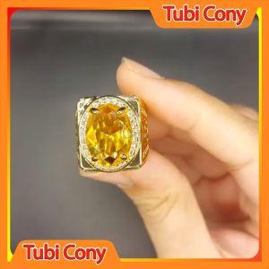 Nhẫn Nam Phong Thủy Đá Vàng N6123-121-KT Vừa Phong Thủy Vừa Đẹp - Không Dị Ứng