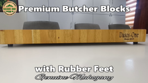 Butcher Block (End Grain) with Rubber Feet Genuine Mahogany Wood 1.5" x 11" x 18"