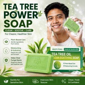 【Ship in 12H】Natural Tea Tree Oil Soap for Men & Women - Oil Control Anti Fungal Deep Cleansing Antibacterial Soap for Body & Foot - Loravee 115g