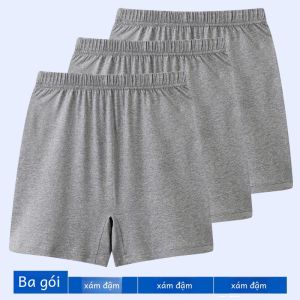Mùa Hè Cotton Vải Bông Quần Đùi Boxer Rộng Rãi Fit Nam Mid Vòng Eo Ngắn Quần Thoáng Khí Thoải Mái Thoải Mái Quần Lót Cho Trung Niên Và Người Già