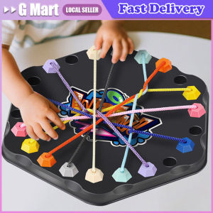 Rope Tangle Challenge Educational Toy for Kids Logic & Focus Enhancing Perfect for Interactive Parent-Child Activities Kids Rope Knots Puzzle Board Game Color Line Twisted Connected Ropes Logic Thinking Table Game Parent Child Interactive Toy