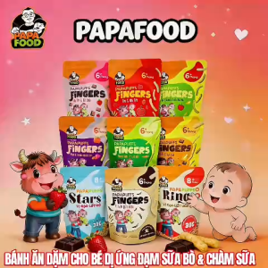 Bánh ăn dặm PAPAFOOD PAPAPUFFS FINGERS - 100% Nguyên Liệu Hữu Cơ - CHO BÉ DỊ ỨNG ĐẠM SỮA BÒ & CHÀM SỮA - Gói 30G - (MSMV: 8938549094094)