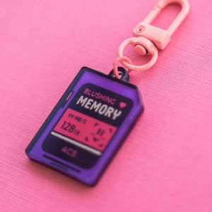 Aesthetic Memory Card Keychain - Viral TikTok Car Keychain Cute Acrylic Bag Charm Kawaii Purse Accessory Trendy Gift Idea