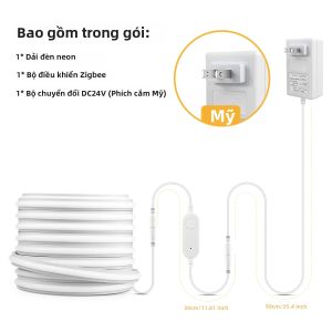 Dải Đèn LED Neon Tuya Zigbee 24V Có Thể Điều Chỉnh Độ Sáng Ánh Sáng Dịu Nhẹ Dùng Cho Dưới Tủ Bếp Phòng Ngủ Trang Trí Đèn LED COB Chống Nước
