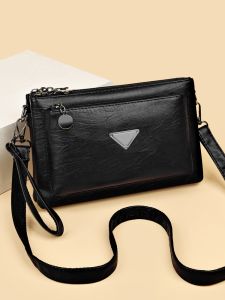 Fashionable Leather Multi-Layer Phone Bag 2026 New Style Single Shoulder Crossbody Bag Soft Leather for Middle-Aged Mothers Ladies