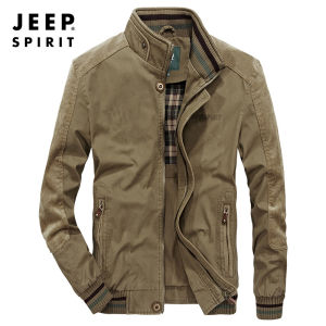 JEEP SPIRIT Áo Khoác Nam Áo Khoác Có Cổ Ngoại Cỡ Áo Khoác Công Sở Thường Ngày Dáng Rộng Bằng Cotton