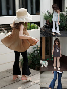 Pilessi Summer New Fish Tail Flared Pants Casual Wear Bottoms for Middle And Big Girls Korean Style Long Trousers Children Clothes