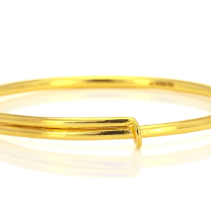 Chow Sang Sang 周生生 999.9 24K Pure Gold Essence Delicate Minimalist Adjustable Bangle for Women & Men 09218K Price-by-Weight 39.3g Gold