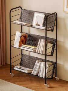 Movable Wheeled Bookshelf for Children Home Use