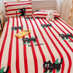 Cute Cartoon Cat Childrens Bedding Single Pure Cotton Duvet Cover Student Dormitory Bedding Three Piece Set Party Theme