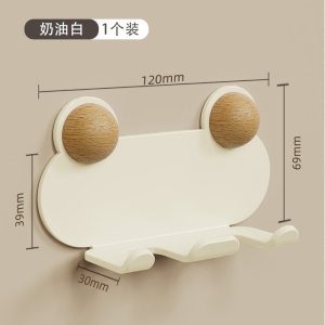 Creative Wood Wall Hooks No Drilling Kitchen Bedroom Multi-Function Plug-In Adhesive Hooks Modern Minimalist Iron Wood Rotatable