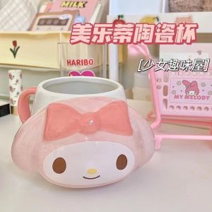 Sanrio Melody Cup Cartoon Three-Dimensional Relief Mug Cute Young Adult Heart Stylish Ceramic Drinking Cup