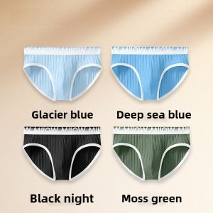 MiiOW | Mens Pure Cotton Underwear Triangle Shorts Breathable Soft Antibacterial Crotch Mid Waist Simple Style Summer New Arrival