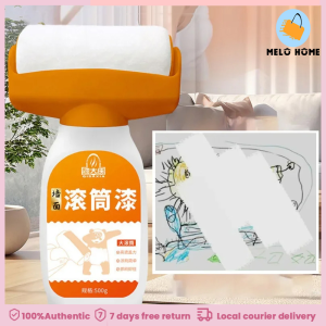 Melo home White Wall Repair Paint Waterbased Latex Paint Odorfree with Large Rolling Brush Household