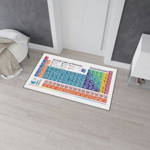 Science Theme Pattern Carpet Mat Rug Home Decoration Teacher Element Periodic Table Design Educational Non Slip Durable