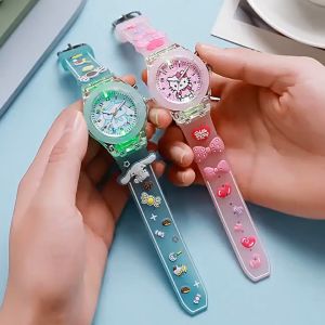 Kawaii Kuromi Pompompurin Cinnamoroll My Melody Hello Kitty Sanrio Watch Cartoon Cute Light Luminous Watch Girls Gift With Box