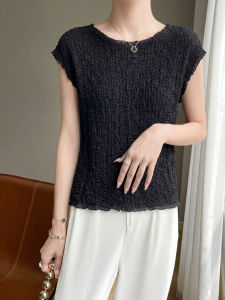 SHEHAN | Slim Fit Korean Style Tencel Blend Cotton Womens Short Sleeve Blouse