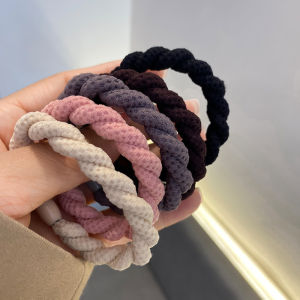 Handmade Woven Twisted Thick Hair Band Basic All-Matching Hair Rope High Elasticity Hair Band Mori Style Headband Hair Accessories Women