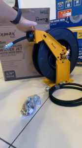 Remax 15M HIGH PRESSURE WATER JET RETRACTABLE HOSE REEL (AUTOMATIC REWIND CAR WASH HOSE FOR EASY CLEANING)