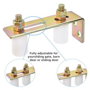 YOMERTO Nylon Guide Roller Sliding Gate with L Post Bolted Bracket Slide Gate Guide Roller Wheel