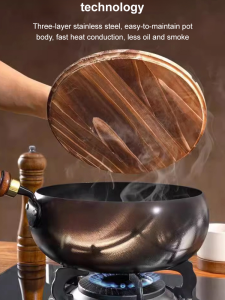 Big Belly Pot Deepened Non-stick Iron Pot Flat Bottom Uncoated Small Frying Pan for One Person To Eat Home Cooking Pot Non-stick