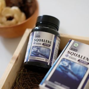 Bio Squalene Softgel With Nano Technology Ekstrak Minyak Hati Ikan Hiu Suplemen Herbal Nutrisi Lengkap Tinggi Asam Lemak Omega 3 DHA EPA Vitamin Otak Bebas Etilen Glikol | Cocok Untuk Anak Lansia Obat Penambah Daya