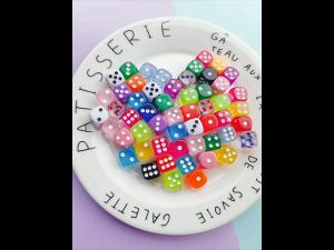 50Pcs 14mm Colored Dice Acrylic Game Dice10 Colors for Board Games and Teaching Math