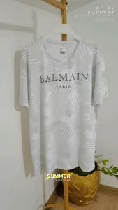 Original BALMAINˉPARIS Dark Print Sports Wind Speed Dry Short Sleeve T-shirt
